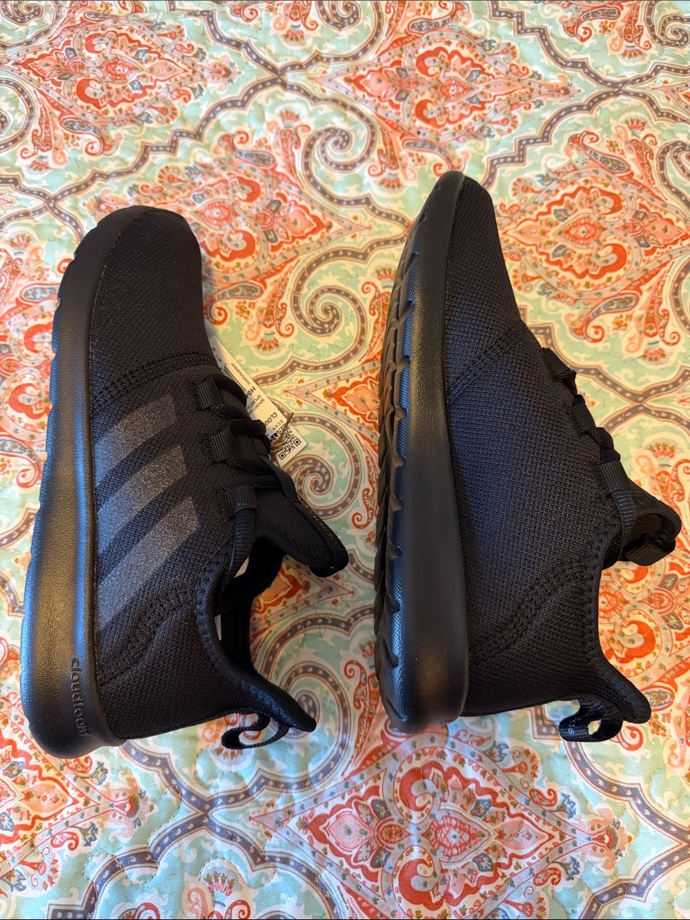 Adidas Cloudfoam 2.0 Women's Black Knit Lace-Up Sneakers